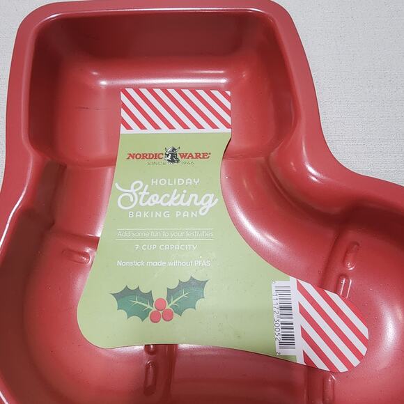Nordic ware holiday stocking baking pan with three cookie stamps - Picture 4 of 6